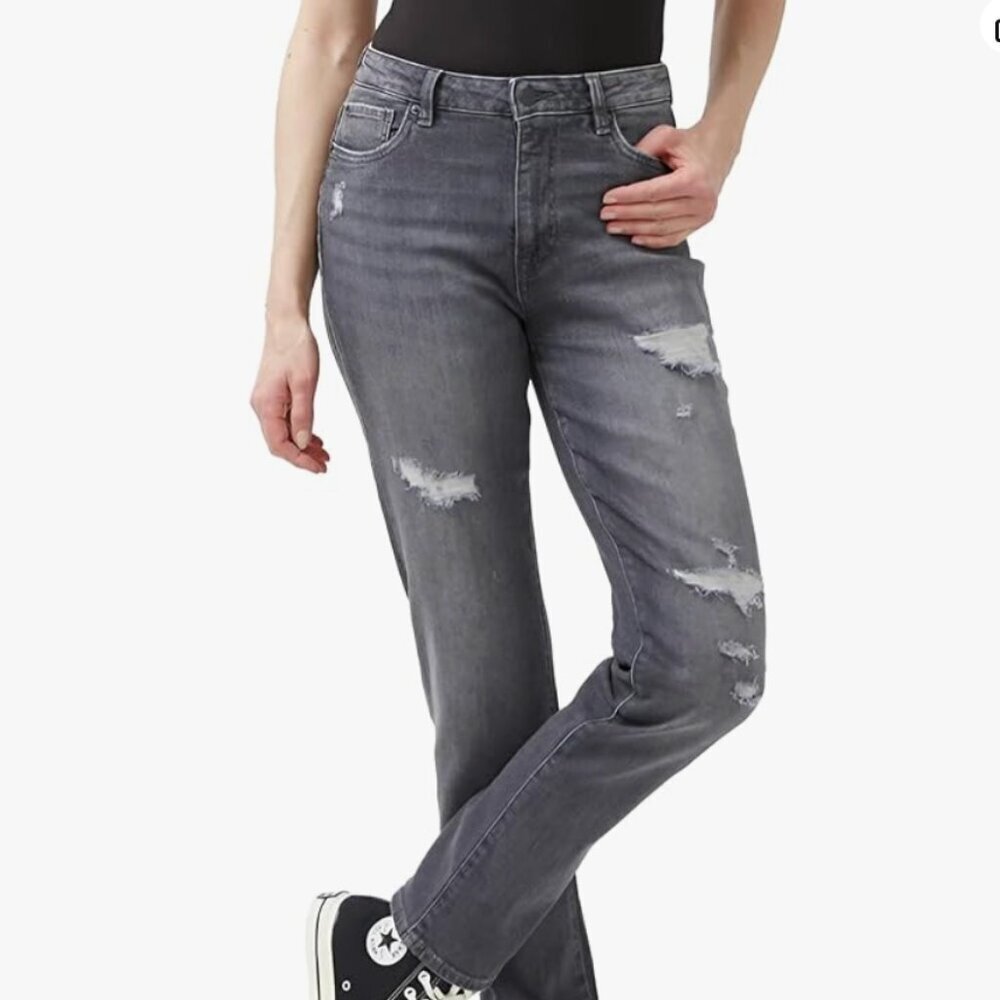 NWT Buffalo David Bitton Womens Hi Rise Straight Jean, gray, size 30